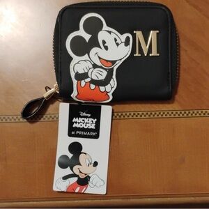 Primark Disney Mickey Mouse Black and Gold Zip Wallet
